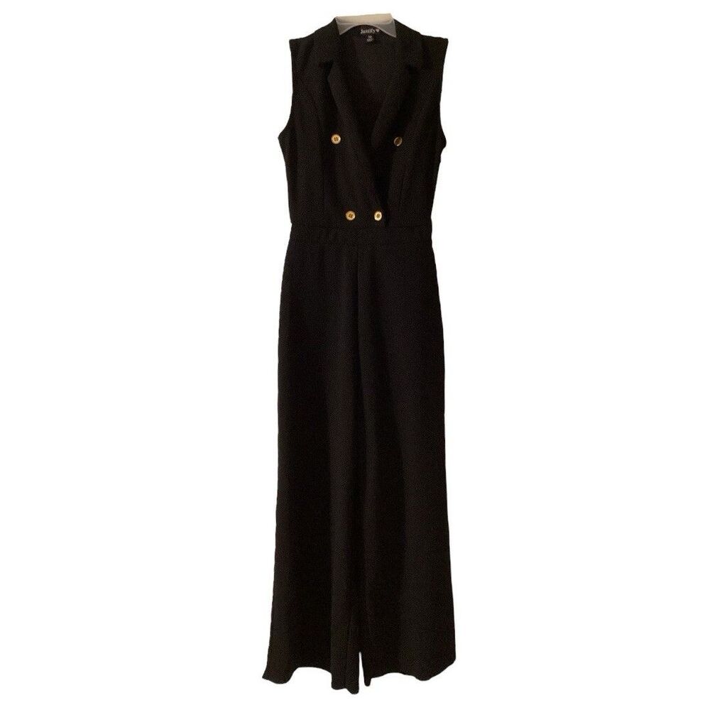 Women's Sleeveless Double Breasted Romper Size m Elegant Old Money Blazer Style - Picture 2 of 3